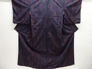 麻の葉模様織出し十日町紬着物